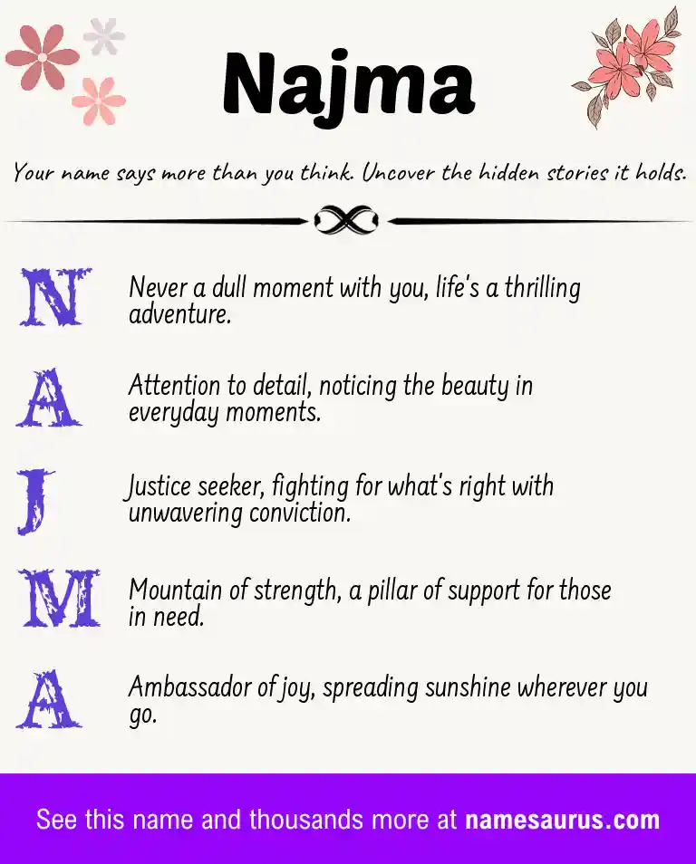 Acrostic poem about Najma.