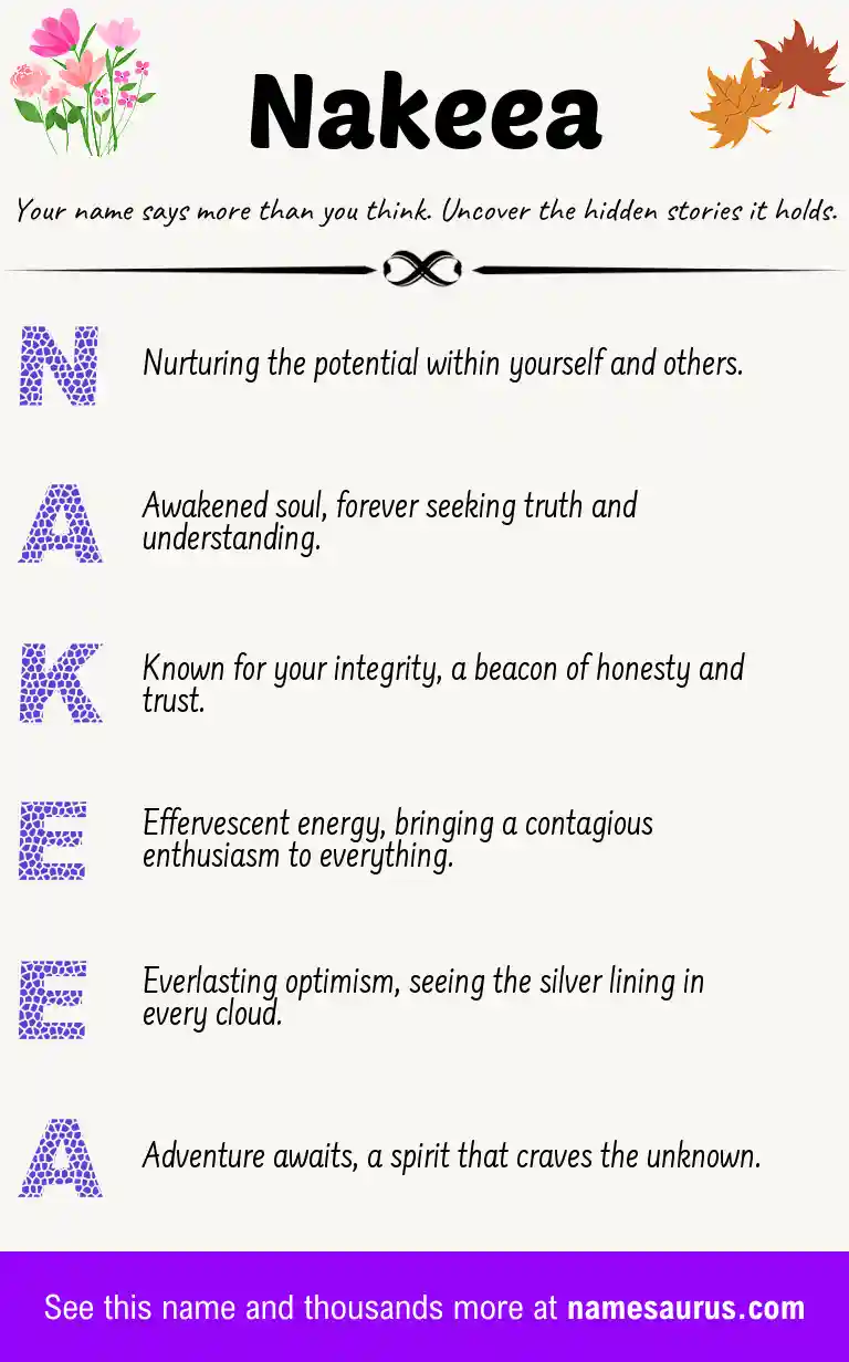 Acrostic poem about Nakeea.