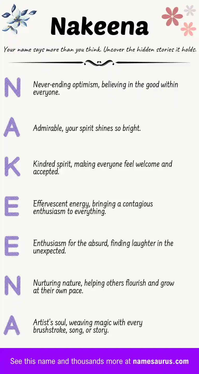 Acrostic poem about Nakeena.