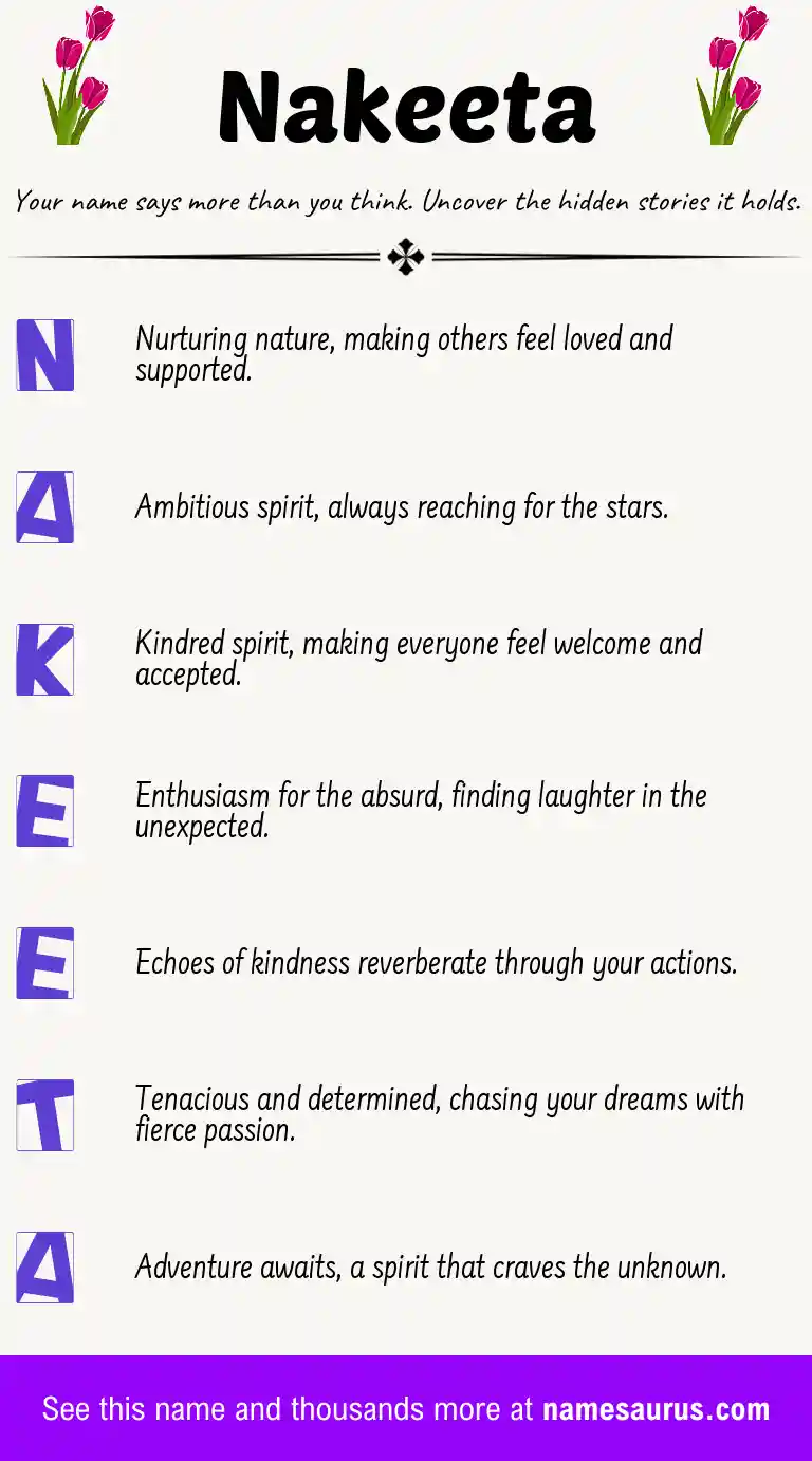 Acrostic poem about Nakeeta.