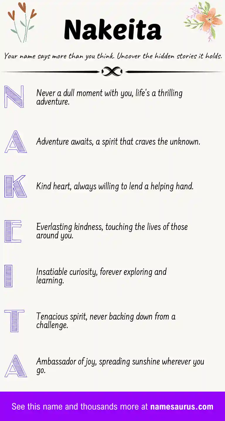 Acrostic poem about Nakeita.