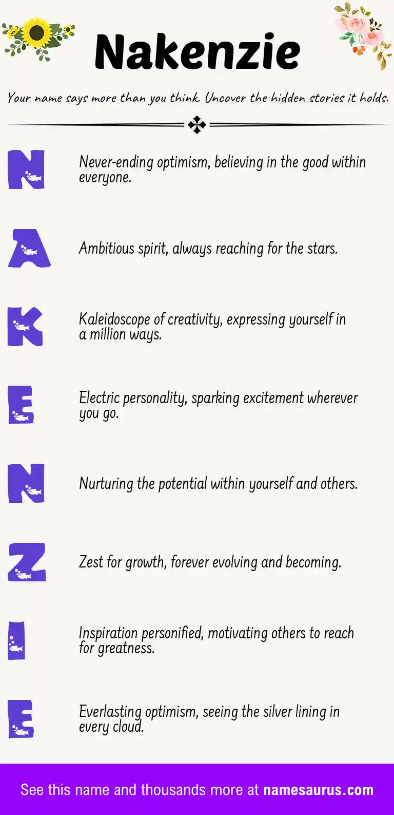 Acrostic poem about Nakenzie.