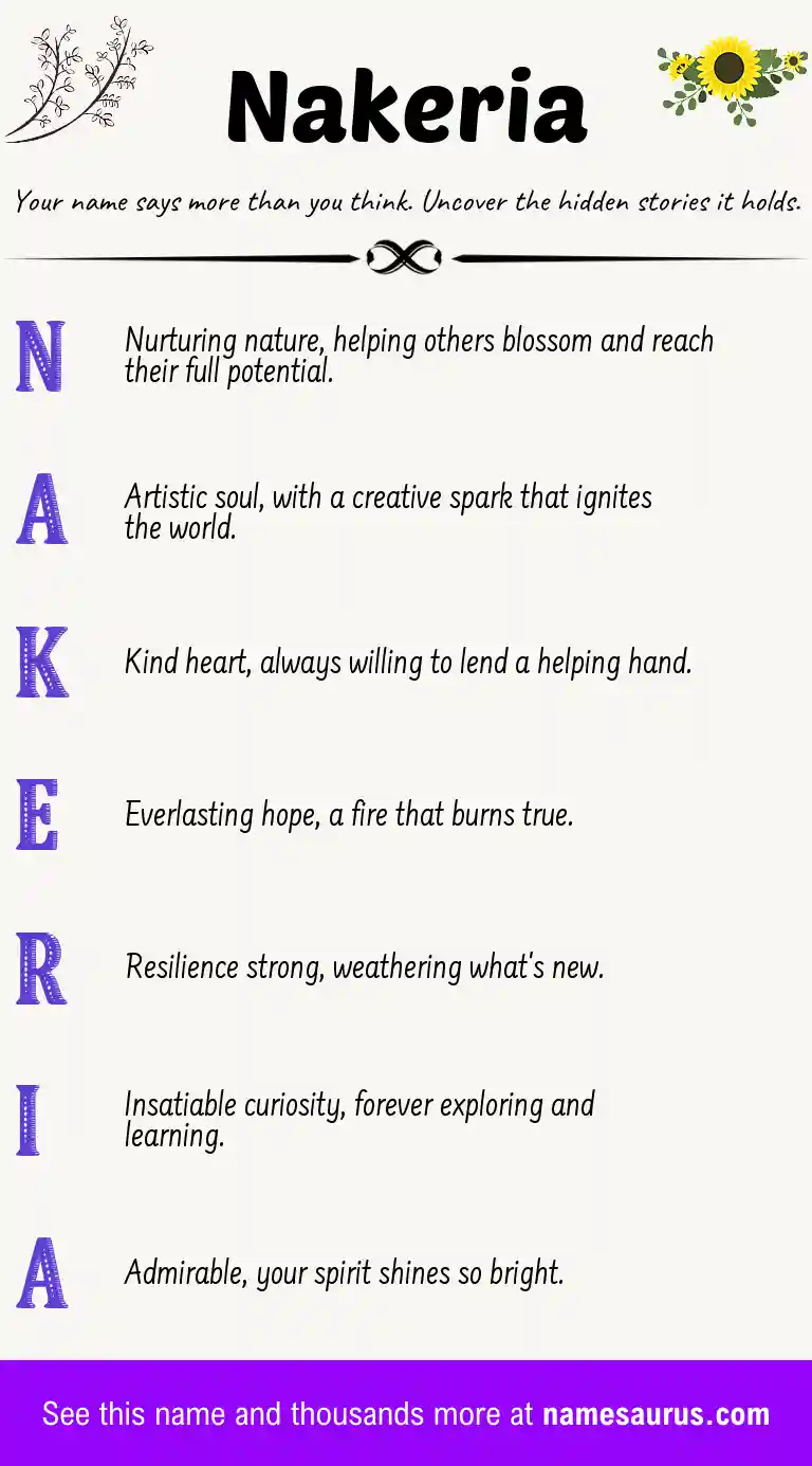 Acrostic poem about Nakeria.