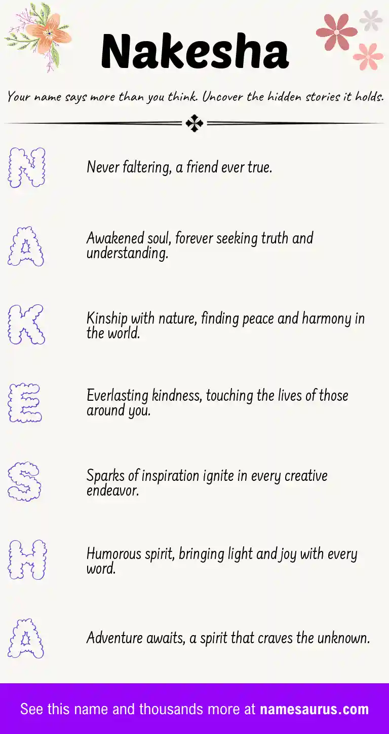 Acrostic poem about Nakesha.