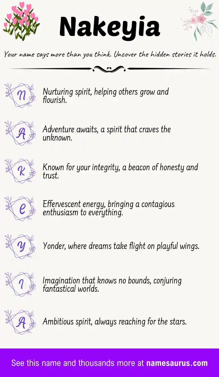 Acrostic poem about Nakeyia.