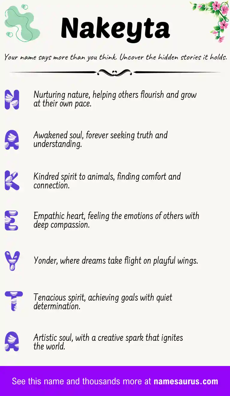 Acrostic poem about Nakeyta.