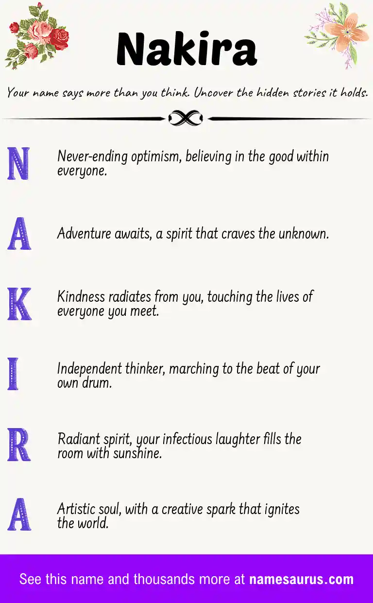 Acrostic poem about Nakira.