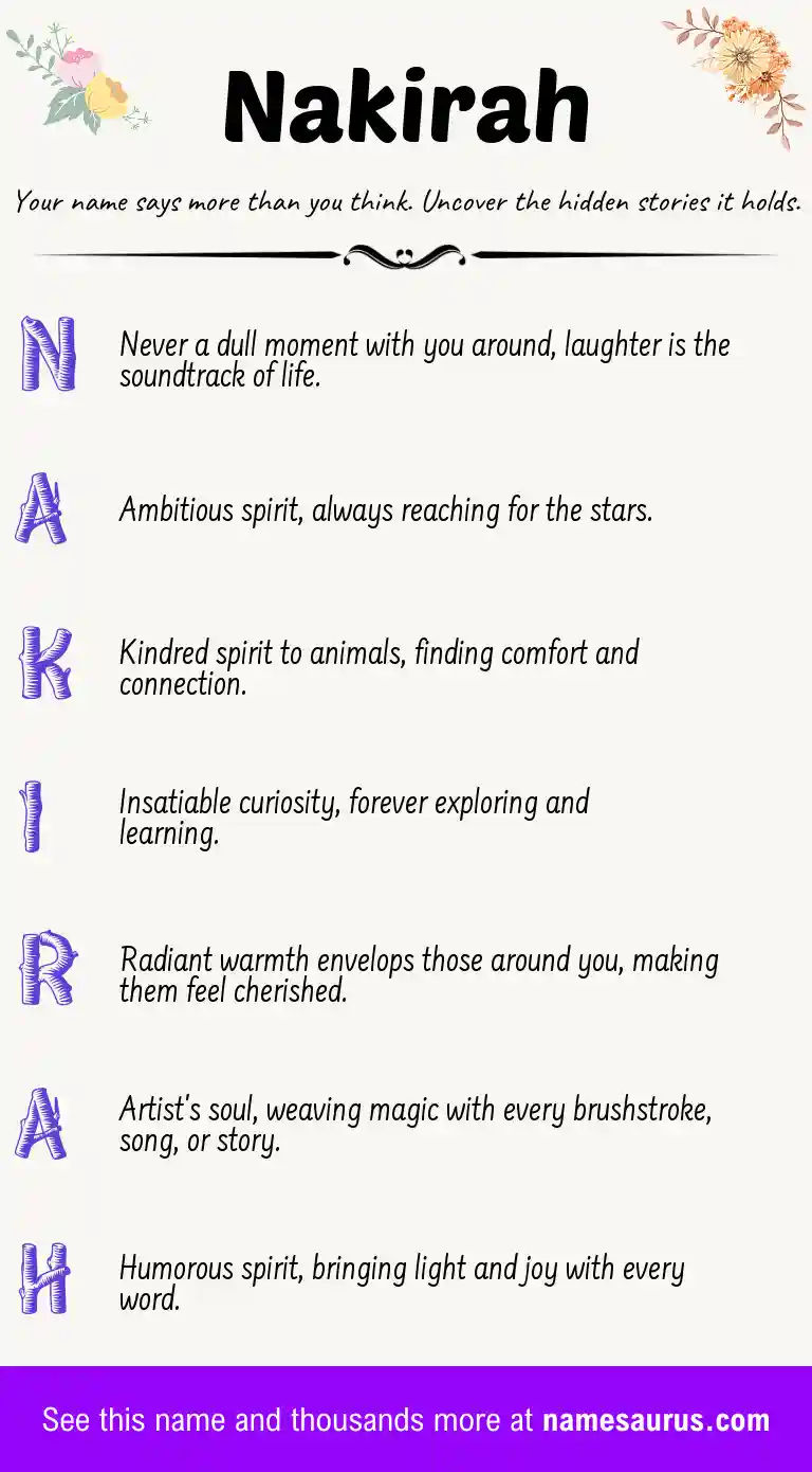 Acrostic poem about Nakirah.