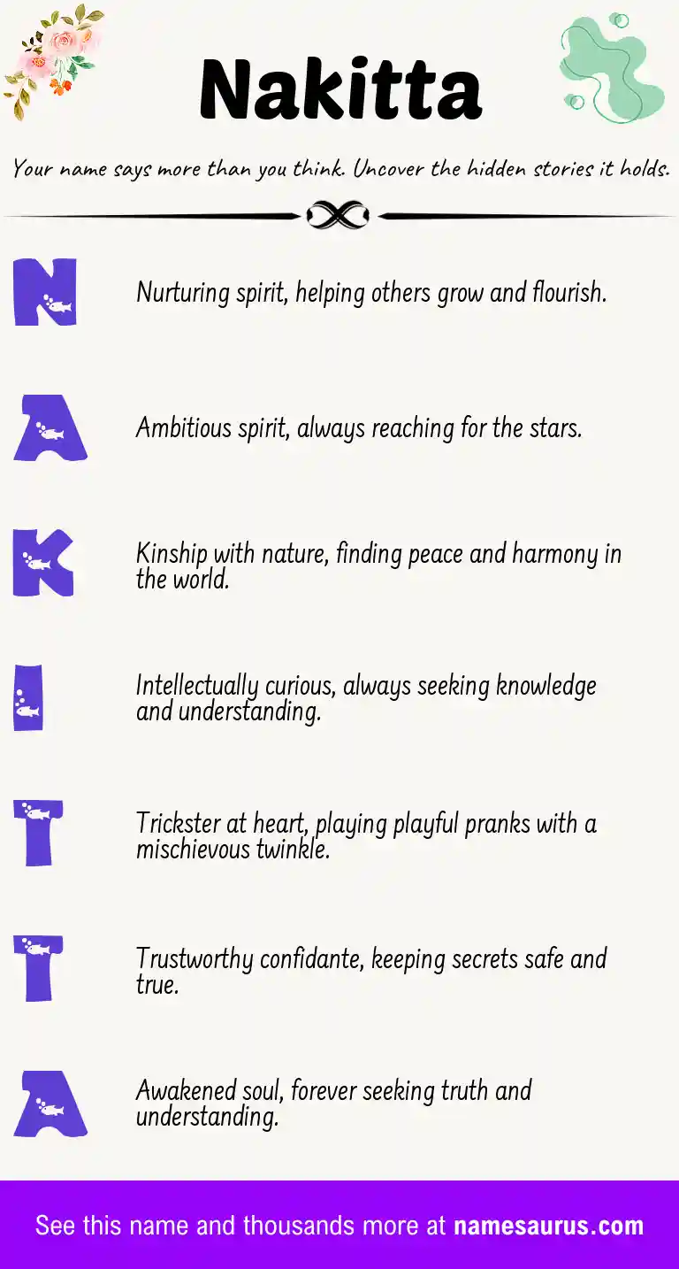 Acrostic poem about Nakitta.