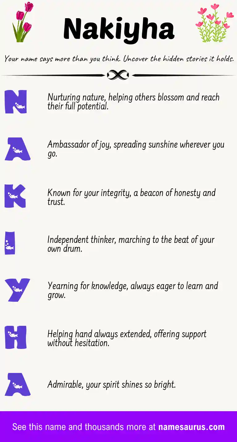 Acrostic poem about Nakiyha.