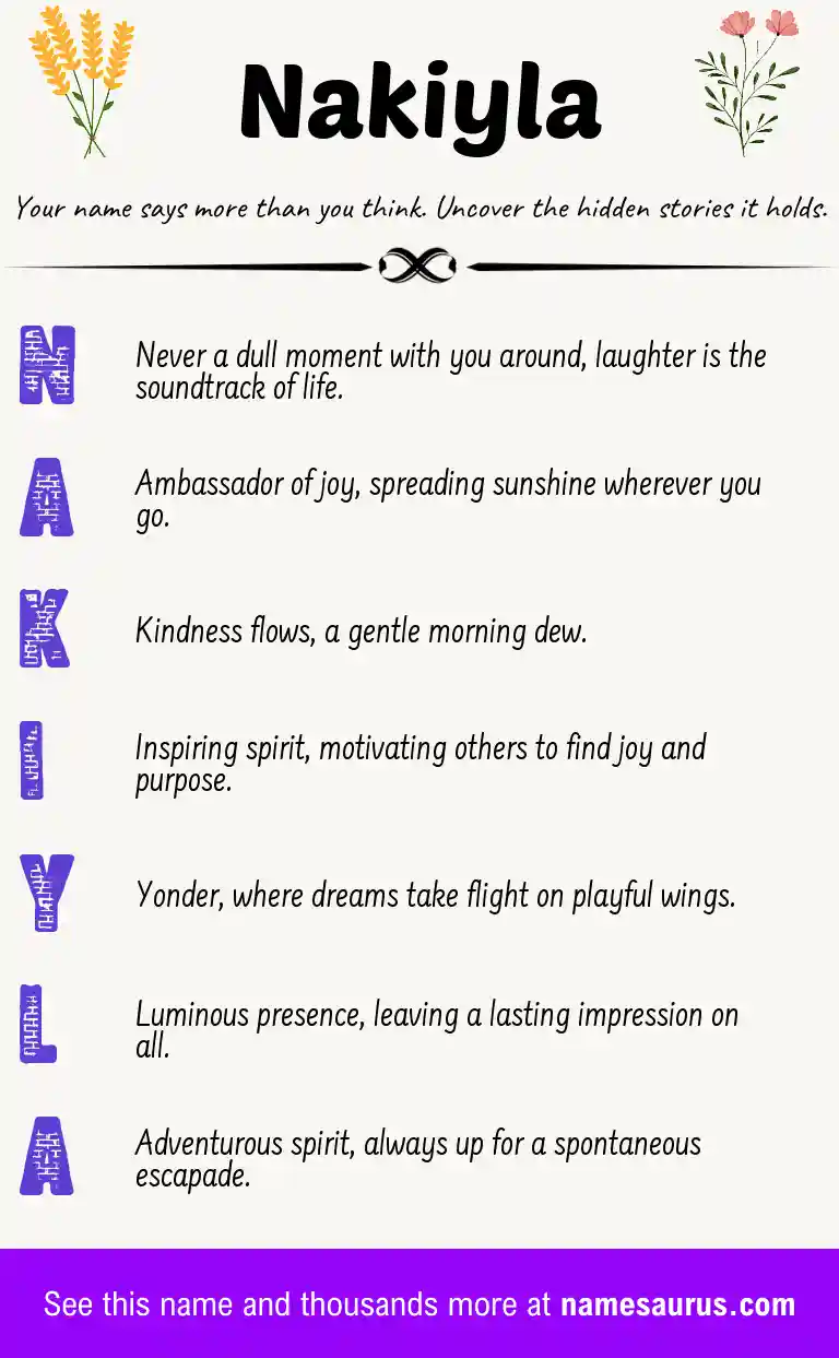 Acrostic poem about Nakiyla.