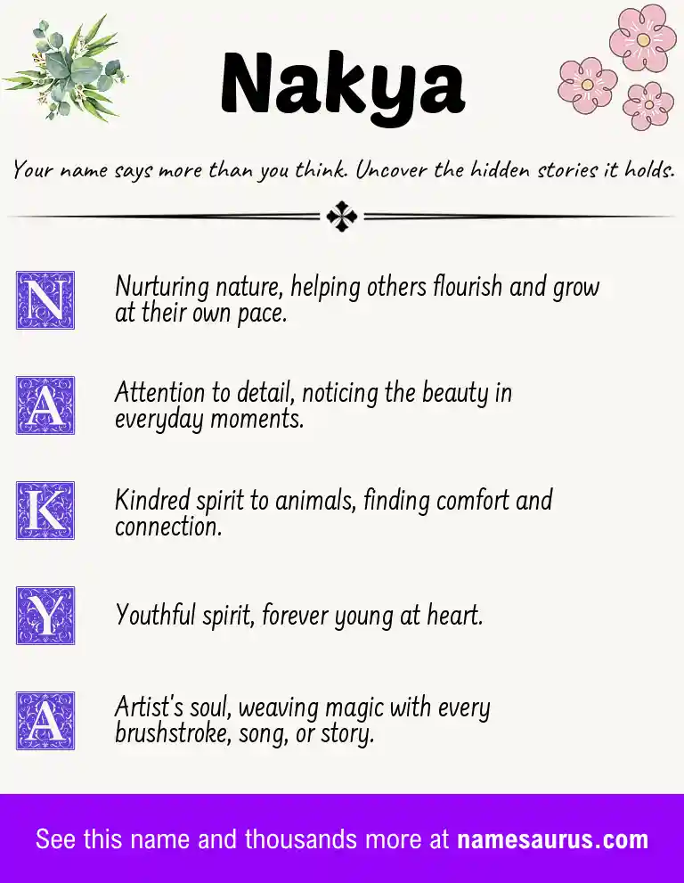 Acrostic poem about Nakya.
