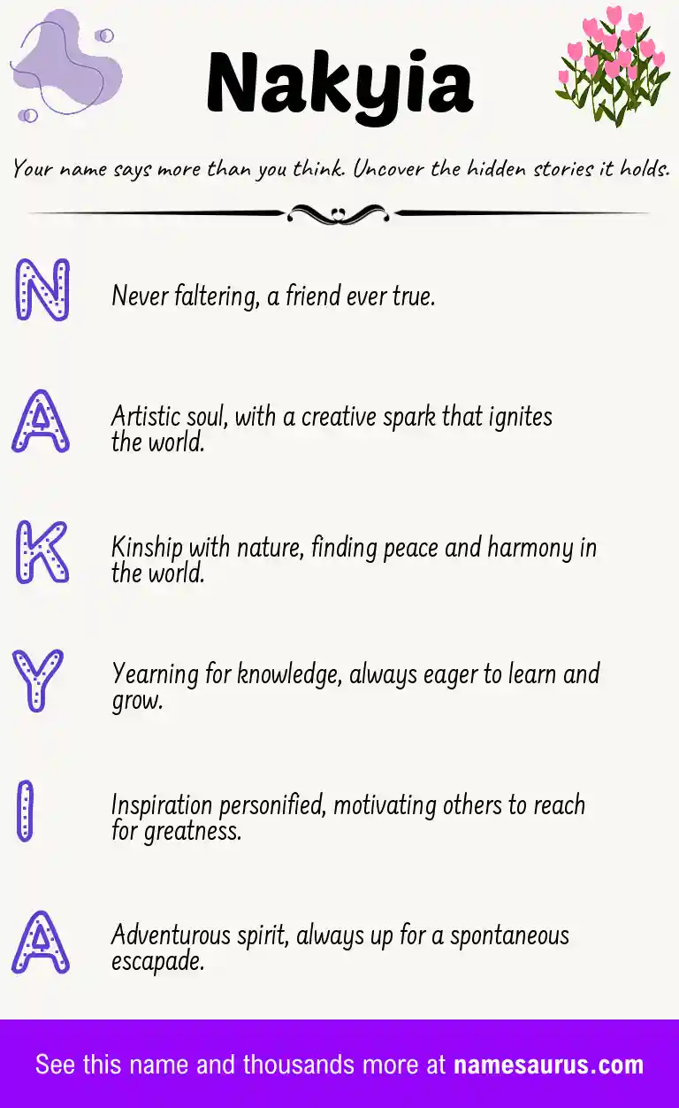 Acrostic poem about Nakyia.
