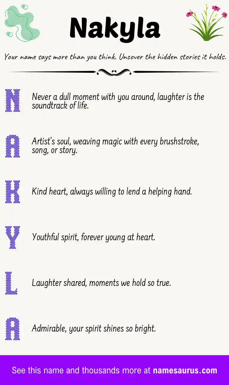 Acrostic poem about Nakyla.