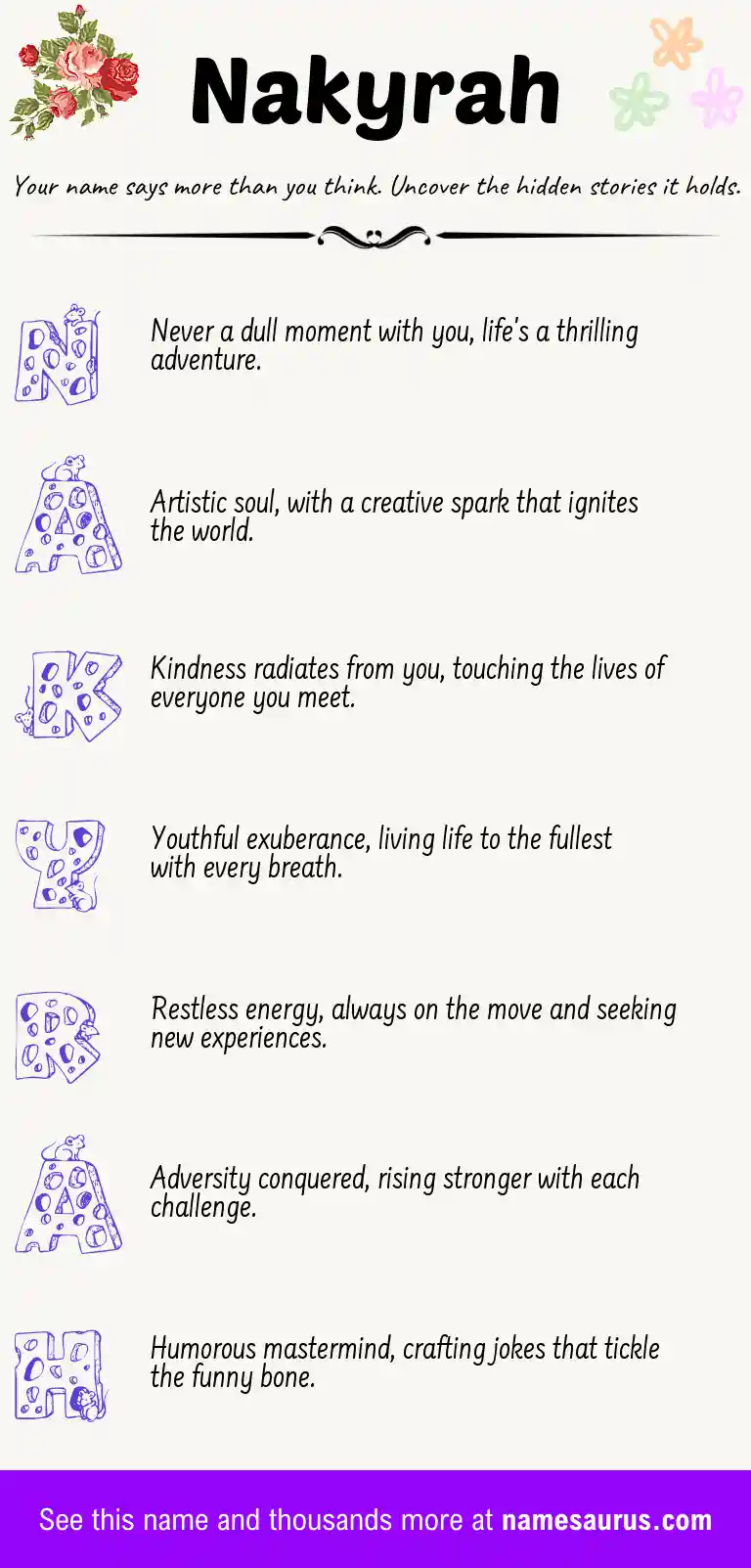 Acrostic poem about Nakyrah.