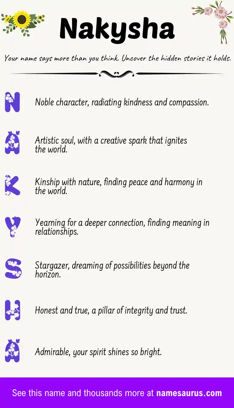 Acrostic poem about Nakysha.