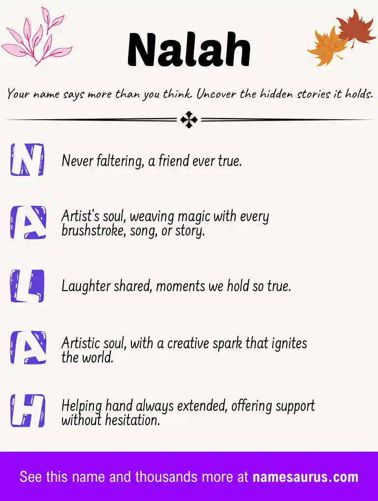 Acrostic poem about Nalah.