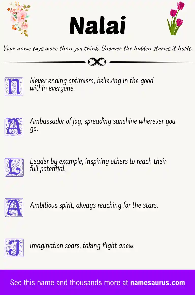 Acrostic poem about Nalai.