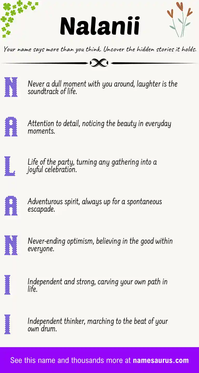 Acrostic poem about Nalanii.