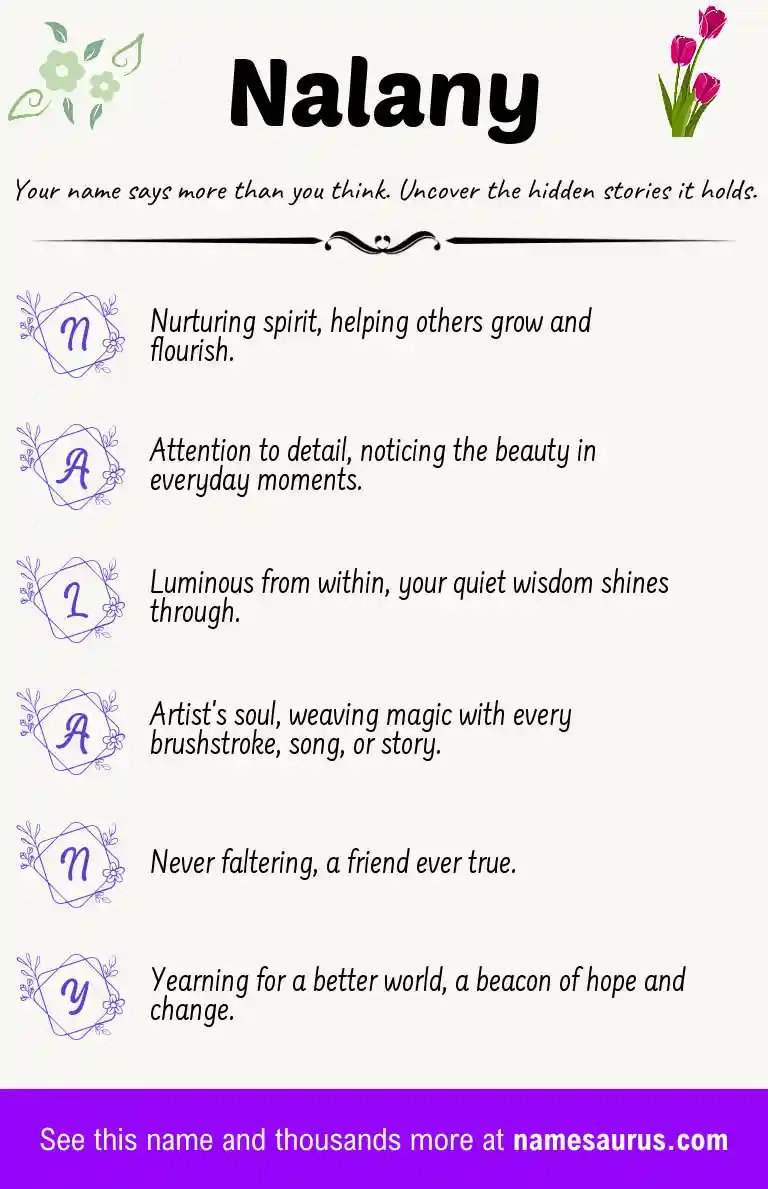 Acrostic poem about Nalany.