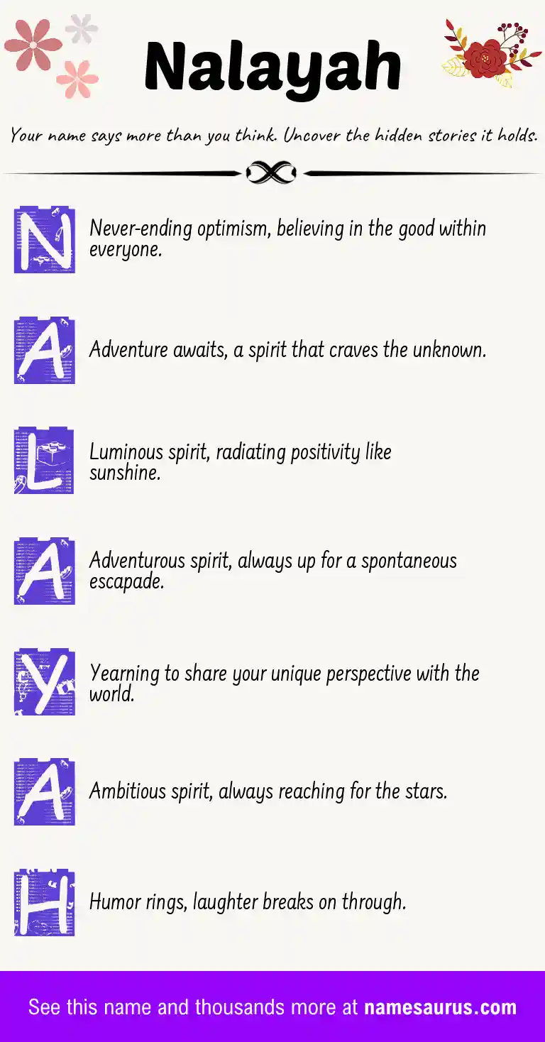 Acrostic poem about Nalayah.