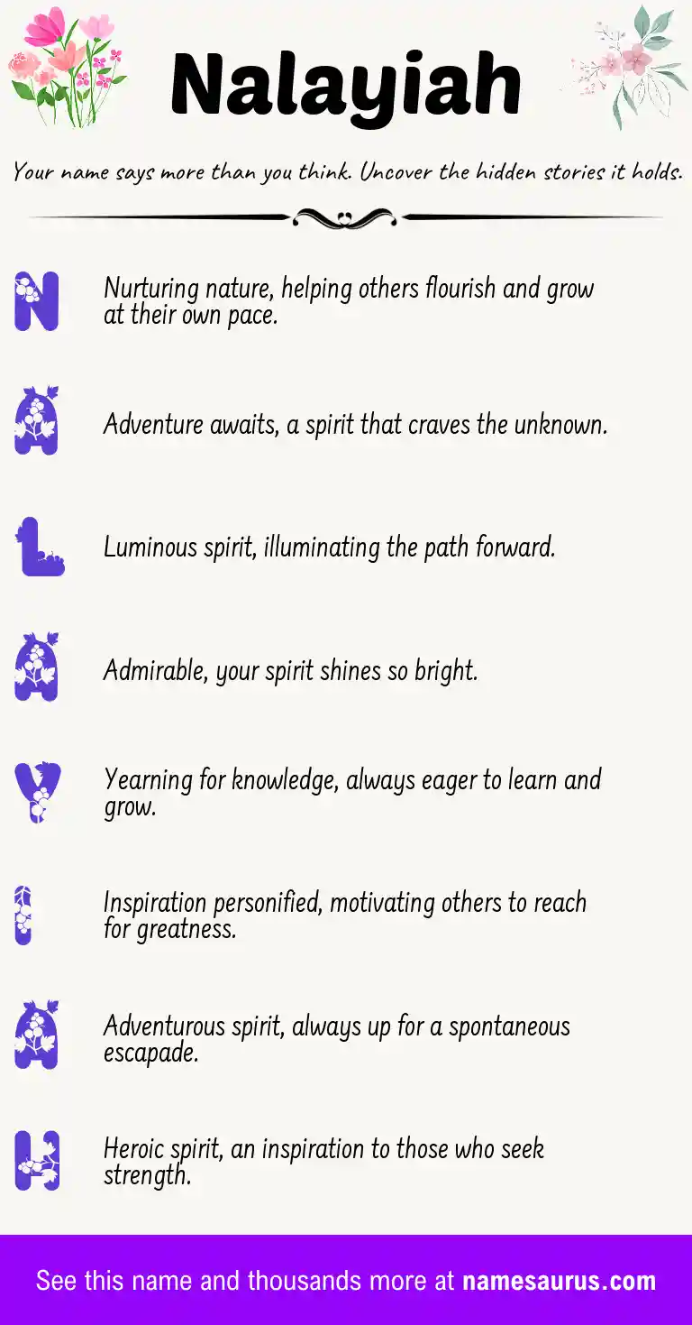 Acrostic poem about Nalayiah.
