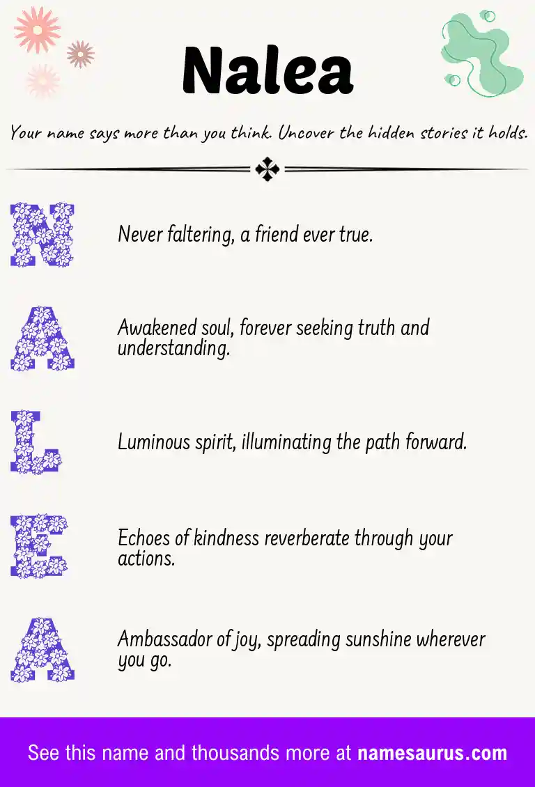 Acrostic poem about Nalea.