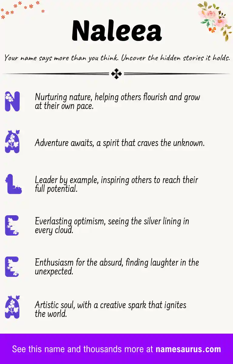 Acrostic poem about Naleea.