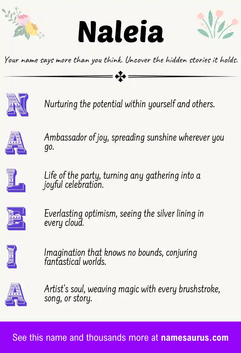 Acrostic poem about Naleia.