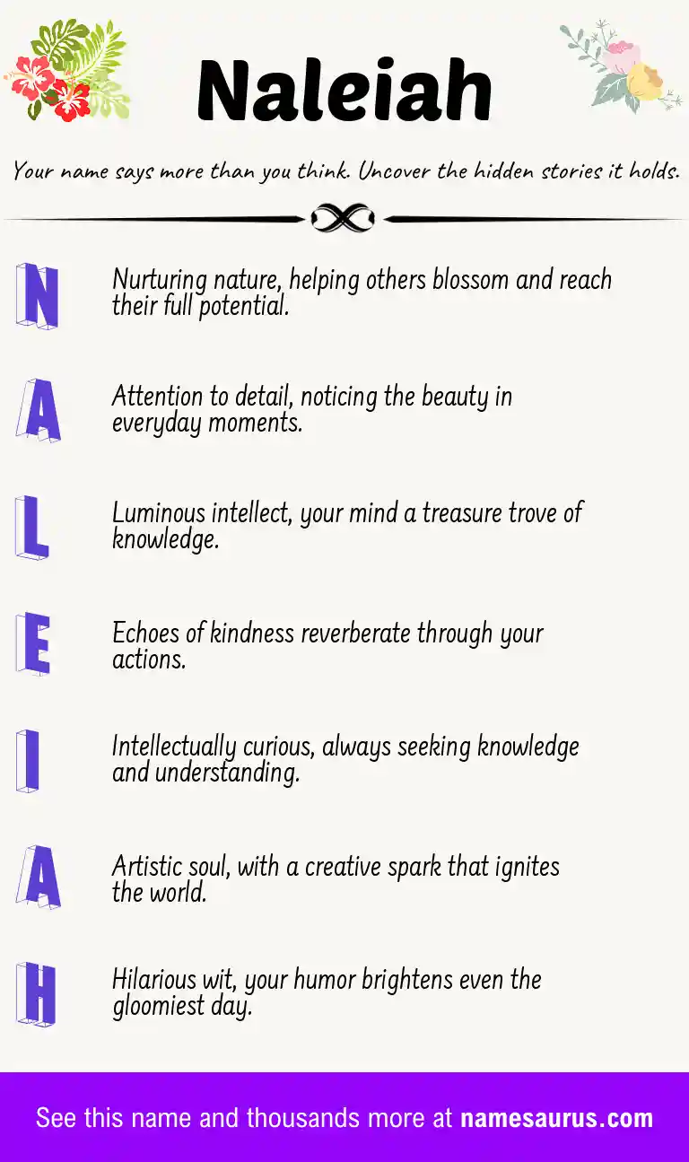 Acrostic poem about Naleiah.