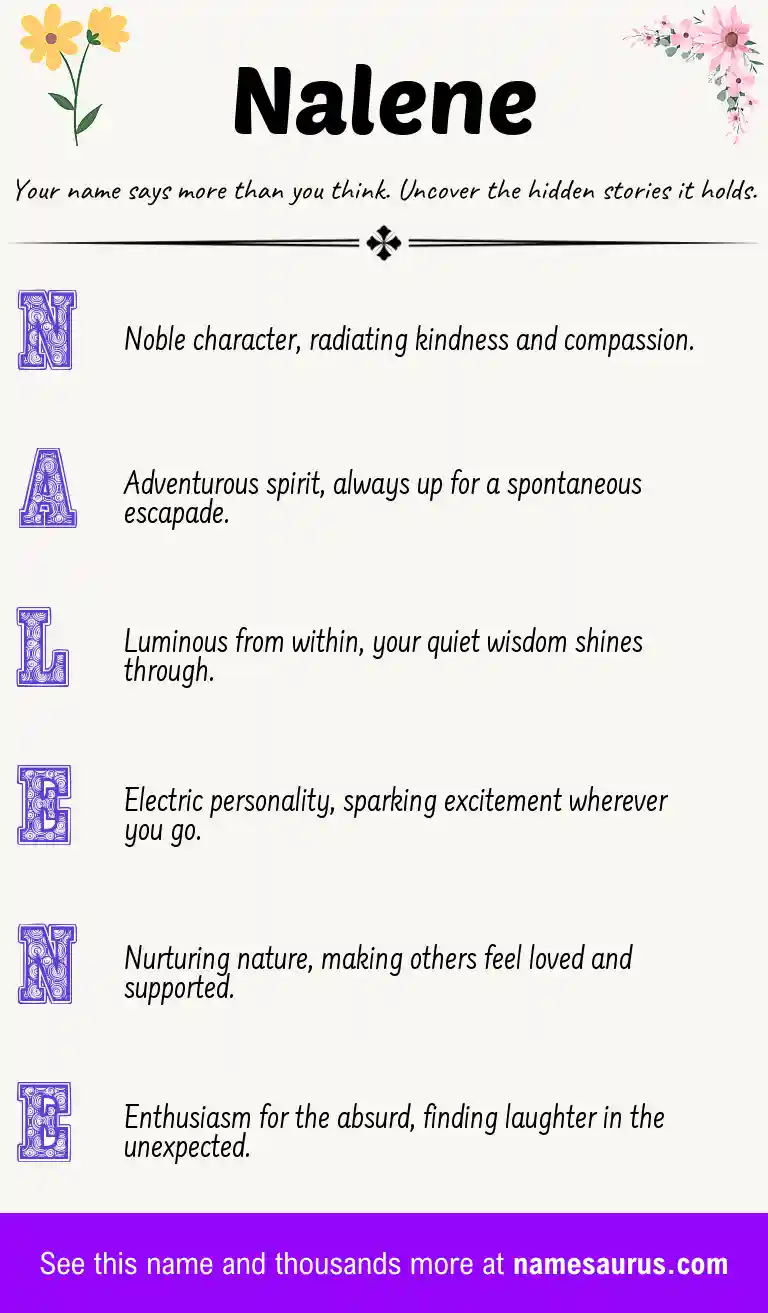 Acrostic poem about Nalene.