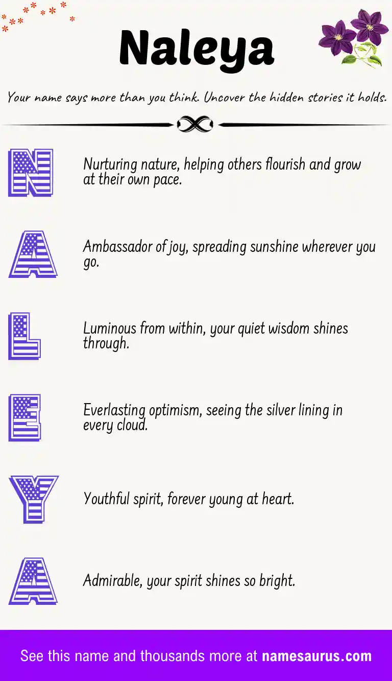 Acrostic poem about Naleya.
