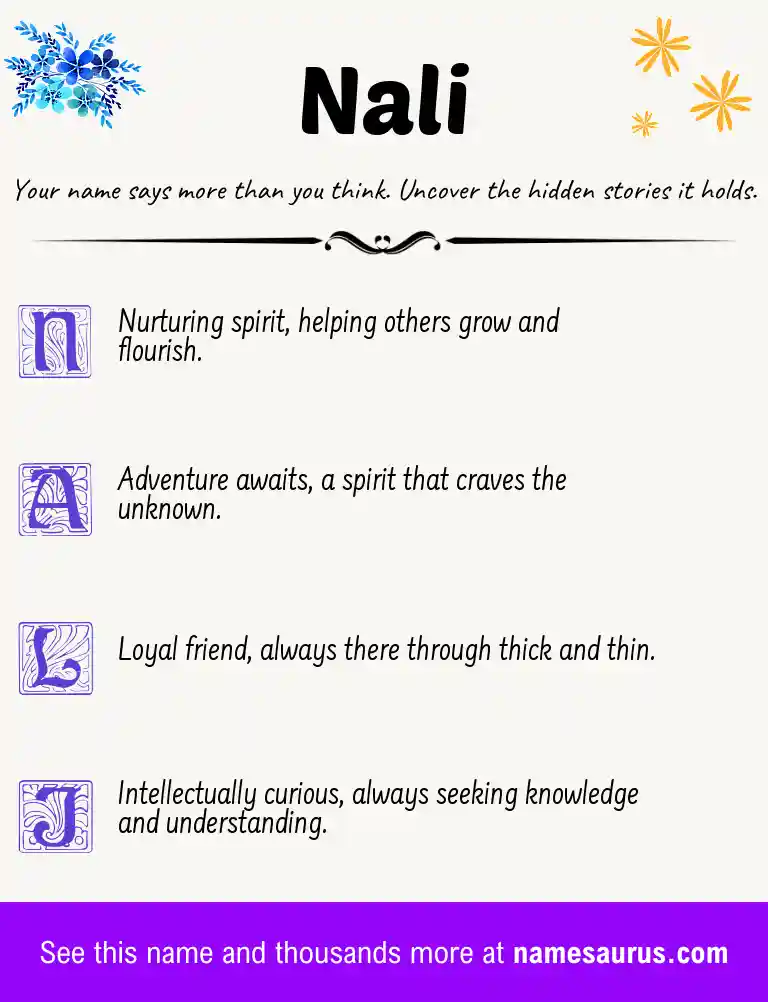 Acrostic poem about Nali.