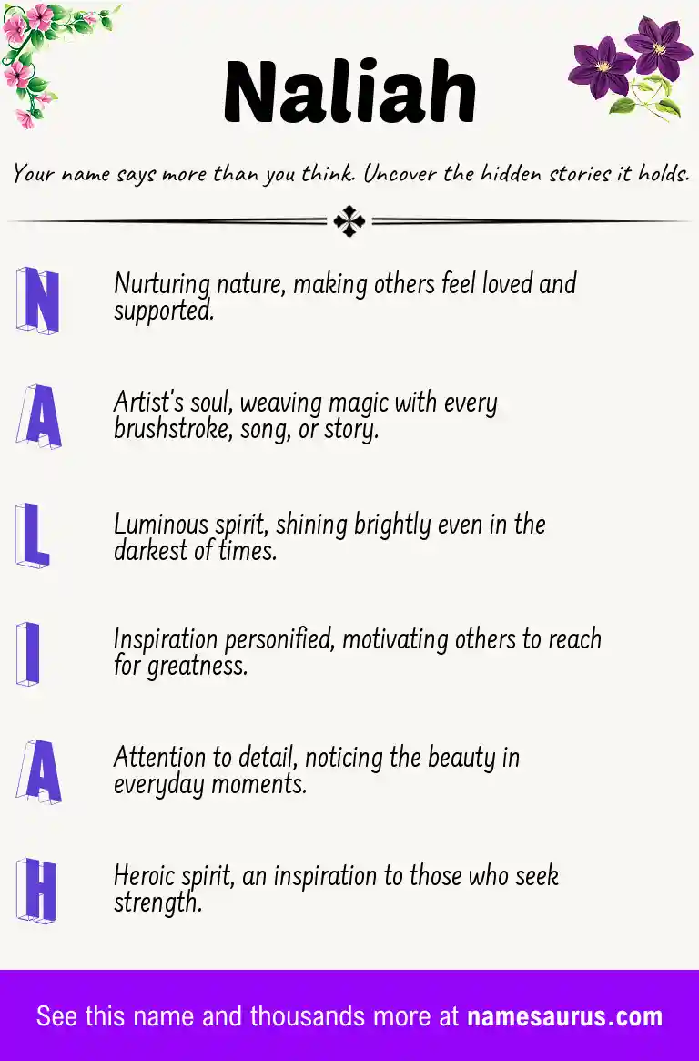 Acrostic poem about Naliah.