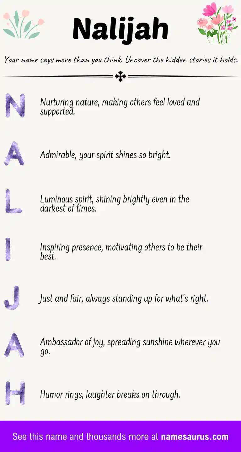 Acrostic poem about Nalijah.