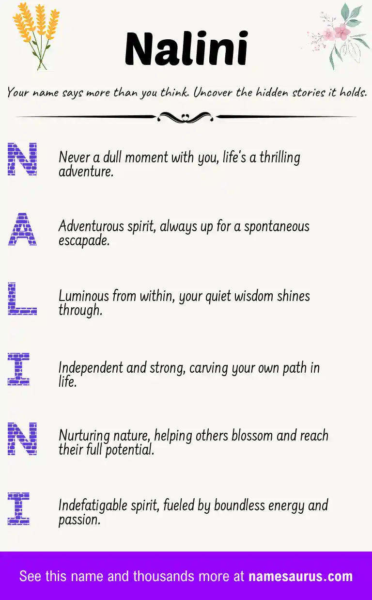 Acrostic poem about Nalini.