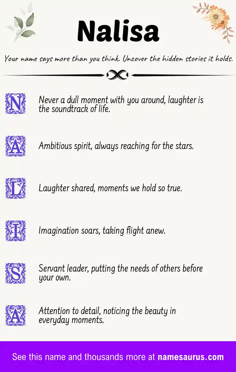 Acrostic poem about Nalisa.