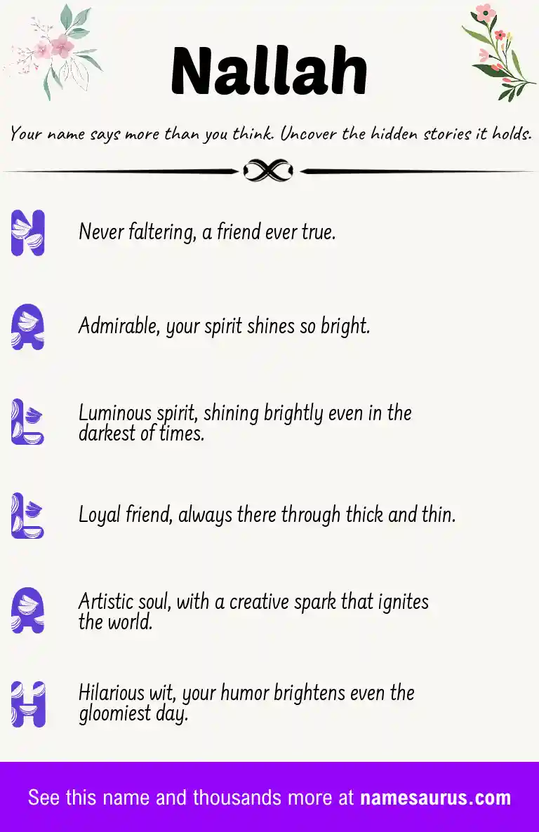 Acrostic poem about Nallah.