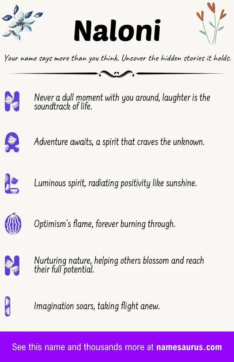 Acrostic poem about Naloni.