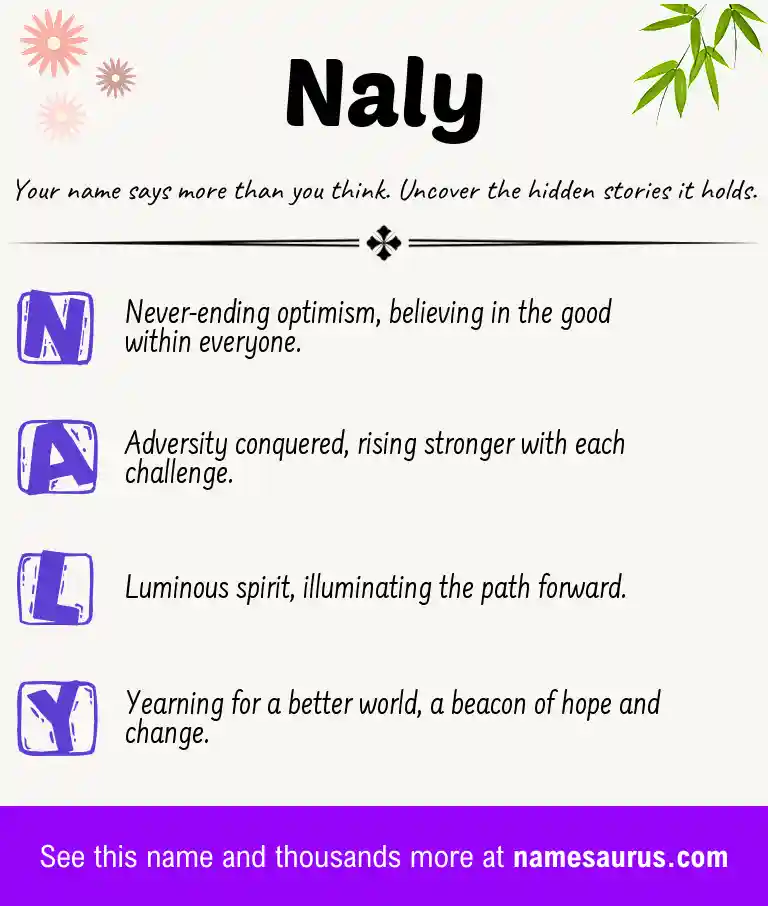 Acrostic poem about Naly.