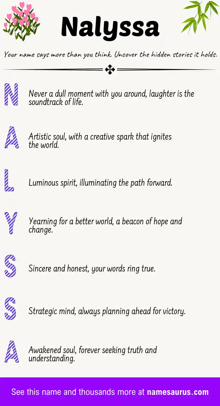 Acrostic poem about Nalyssa.