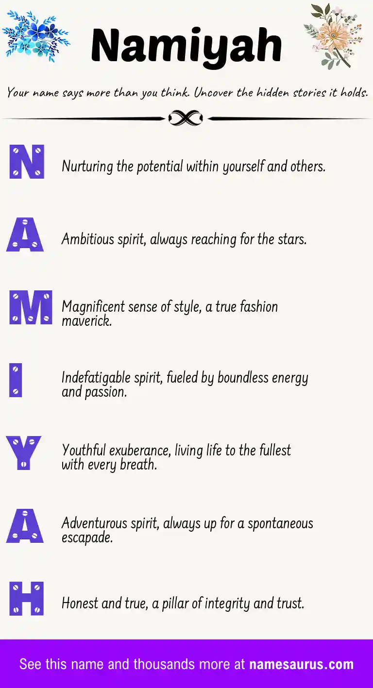 Acrostic poem about Namiyah.