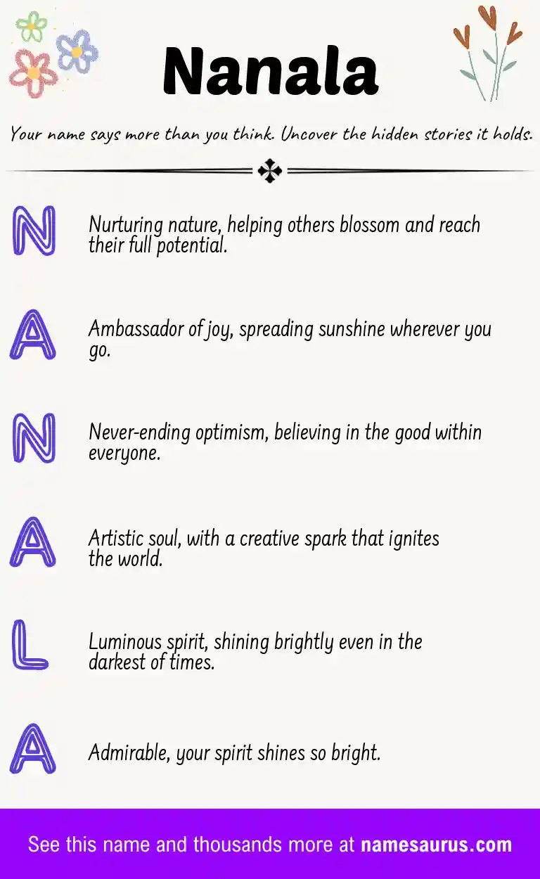 Acrostic poem about Nanala.
