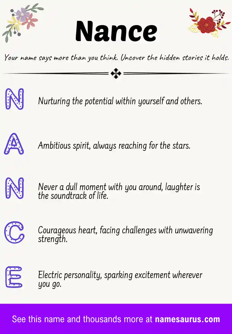 Acrostic poem about Nance.