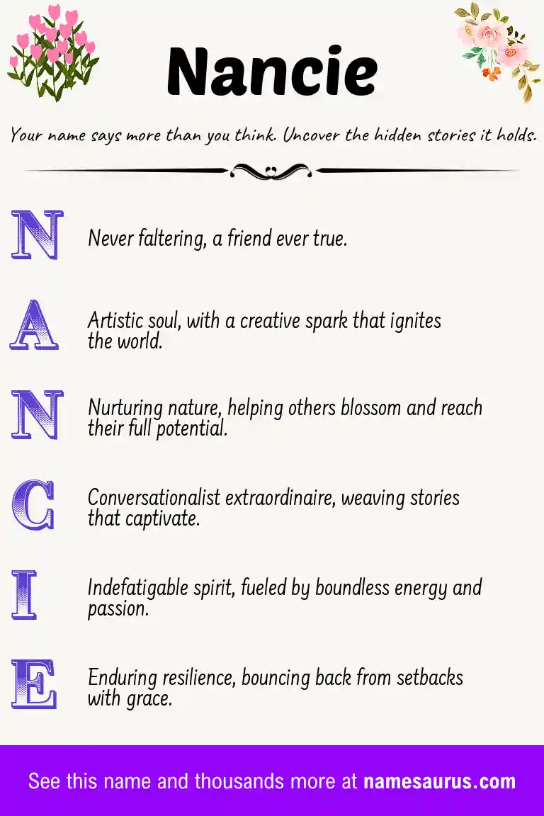 Acrostic poem about Nancie.