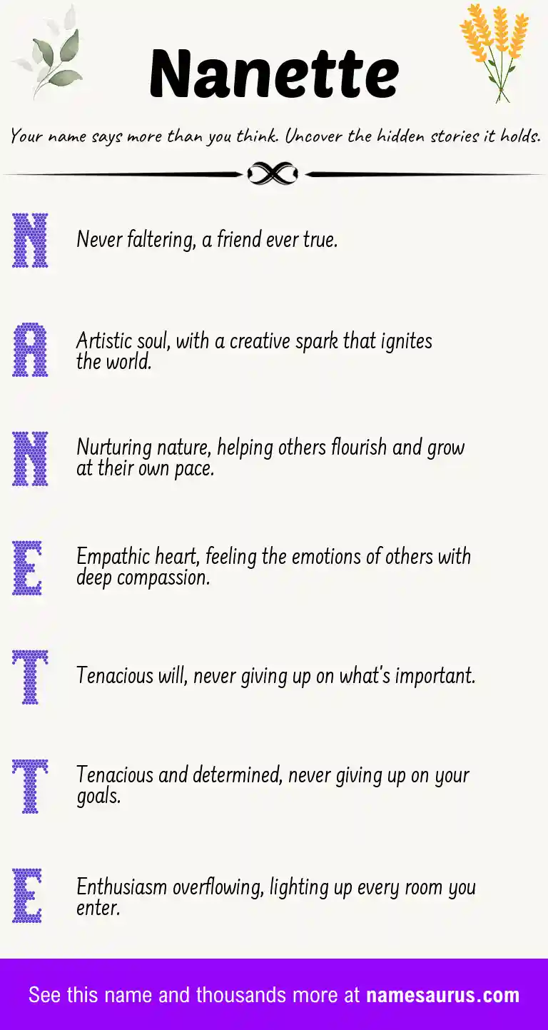 Acrostic poem about Nanette.