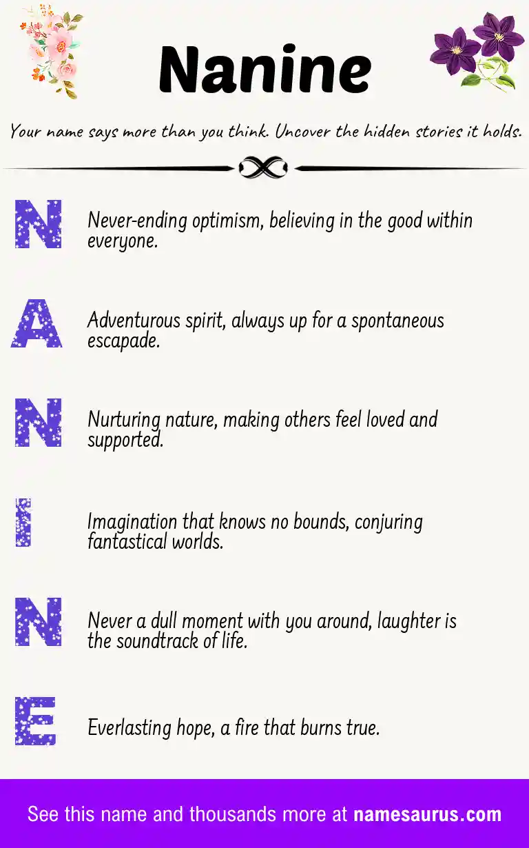 Acrostic poem about Nanine.
