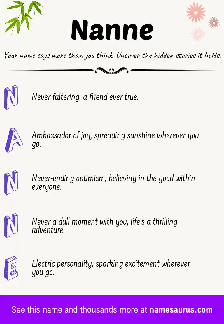Acrostic poem about Nanne.