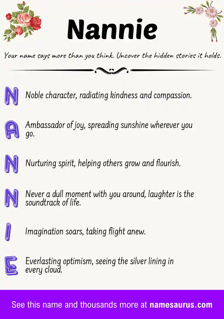 Acrostic poem about Nannie.