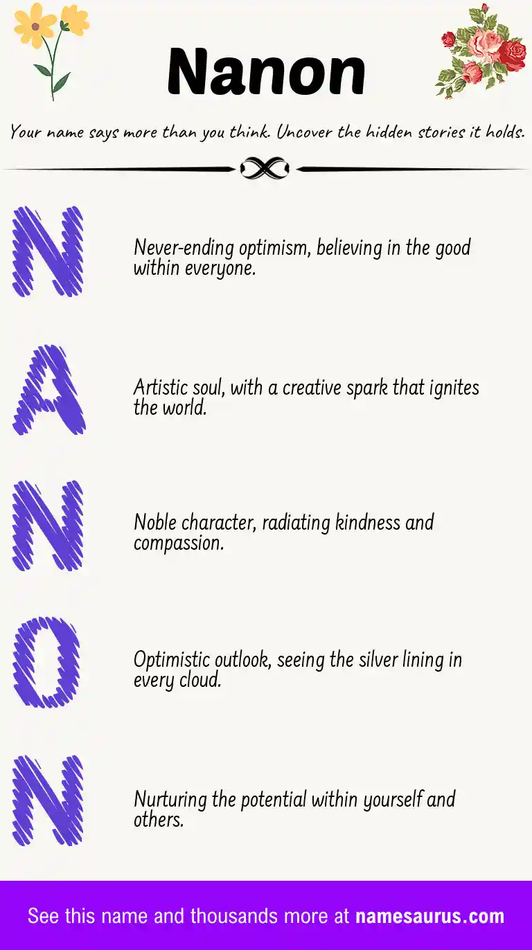 Acrostic poem about Nanon.